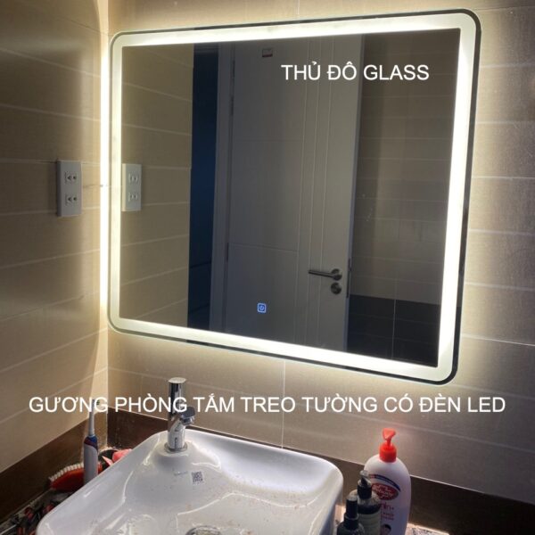 Gương phòng tắm nhà vệ sinh treo tường có đèn led Thanh Trì Hà Nội